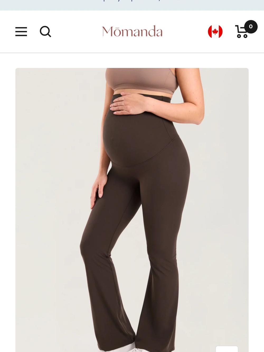 Momanda Maternity Flare Pants — Chocolate Brown
